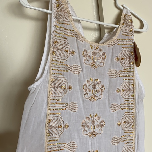 Rubyyaya white cotton maxi dress with embroidery - Picture 4 of 7